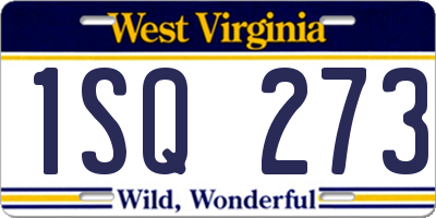 WV license plate 1SQ273