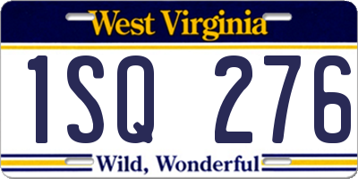 WV license plate 1SQ276