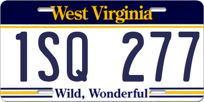 WV license plate 1SQ277