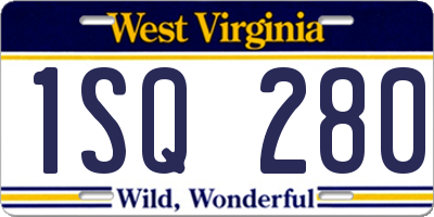 WV license plate 1SQ280