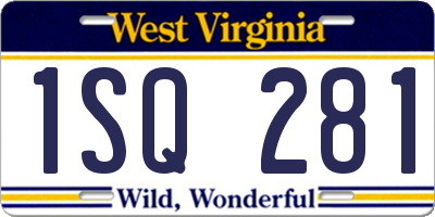 WV license plate 1SQ281