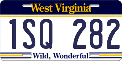WV license plate 1SQ282