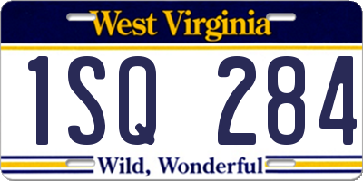 WV license plate 1SQ284