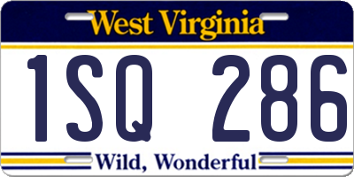 WV license plate 1SQ286