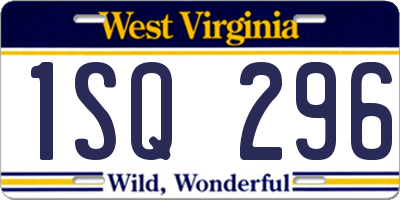 WV license plate 1SQ296