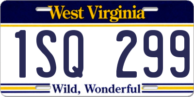 WV license plate 1SQ299
