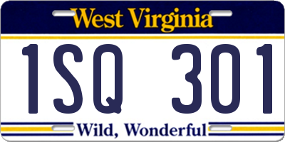 WV license plate 1SQ301