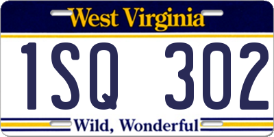 WV license plate 1SQ302