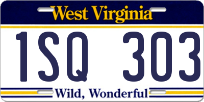 WV license plate 1SQ303
