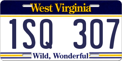 WV license plate 1SQ307