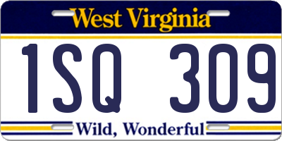 WV license plate 1SQ309