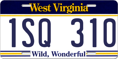 WV license plate 1SQ310