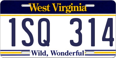 WV license plate 1SQ314
