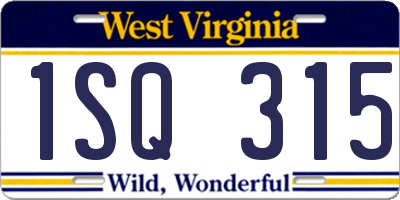 WV license plate 1SQ315