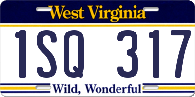 WV license plate 1SQ317