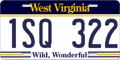 WV license plate 1SQ322