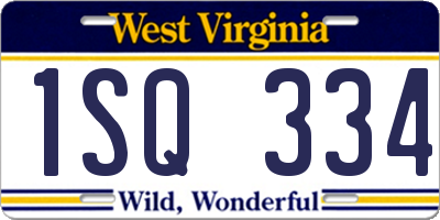 WV license plate 1SQ334