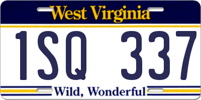WV license plate 1SQ337