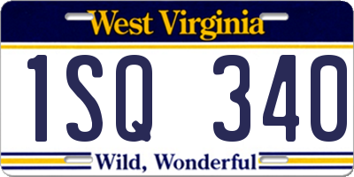 WV license plate 1SQ340