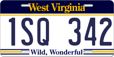 WV license plate 1SQ342