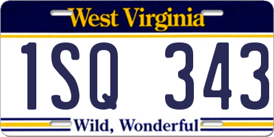 WV license plate 1SQ343