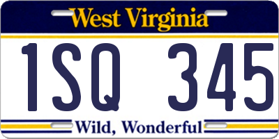 WV license plate 1SQ345