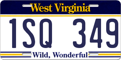 WV license plate 1SQ349
