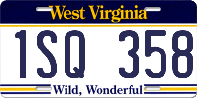 WV license plate 1SQ358