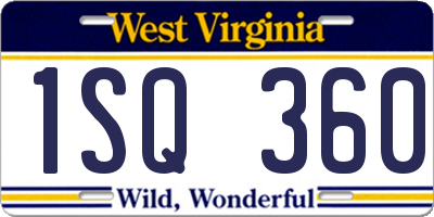 WV license plate 1SQ360