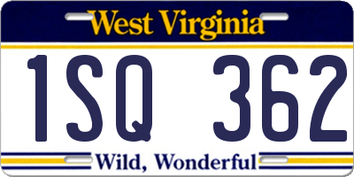 WV license plate 1SQ362