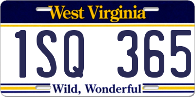 WV license plate 1SQ365