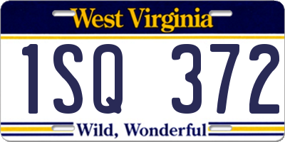 WV license plate 1SQ372