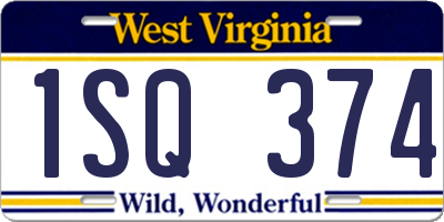 WV license plate 1SQ374