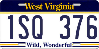 WV license plate 1SQ376