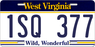 WV license plate 1SQ377