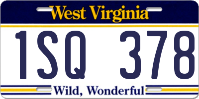 WV license plate 1SQ378