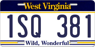 WV license plate 1SQ381