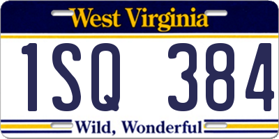 WV license plate 1SQ384