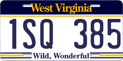 WV license plate 1SQ385