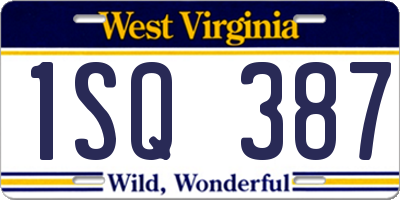 WV license plate 1SQ387