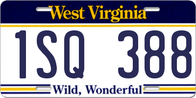 WV license plate 1SQ388