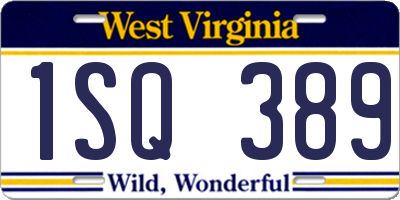 WV license plate 1SQ389