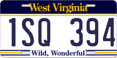 WV license plate 1SQ394