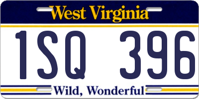 WV license plate 1SQ396