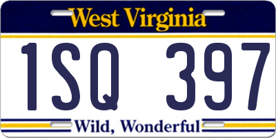 WV license plate 1SQ397