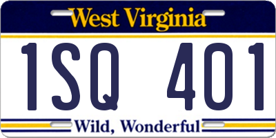 WV license plate 1SQ401