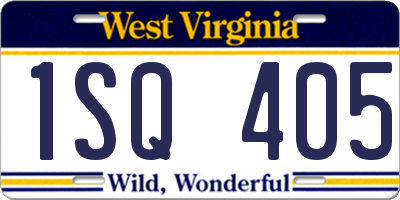 WV license plate 1SQ405