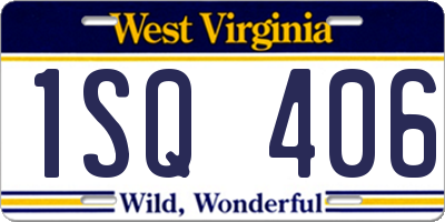 WV license plate 1SQ406