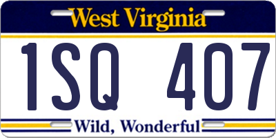 WV license plate 1SQ407