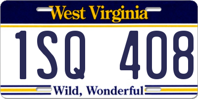 WV license plate 1SQ408
